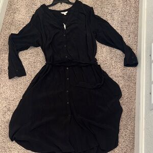 Terra & Sky Black Long Sleeve Dress